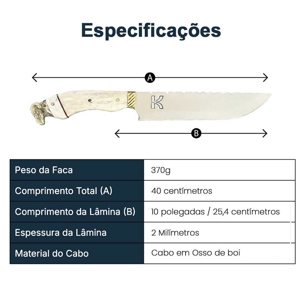 Faca Picanheira 10" para Churrasco