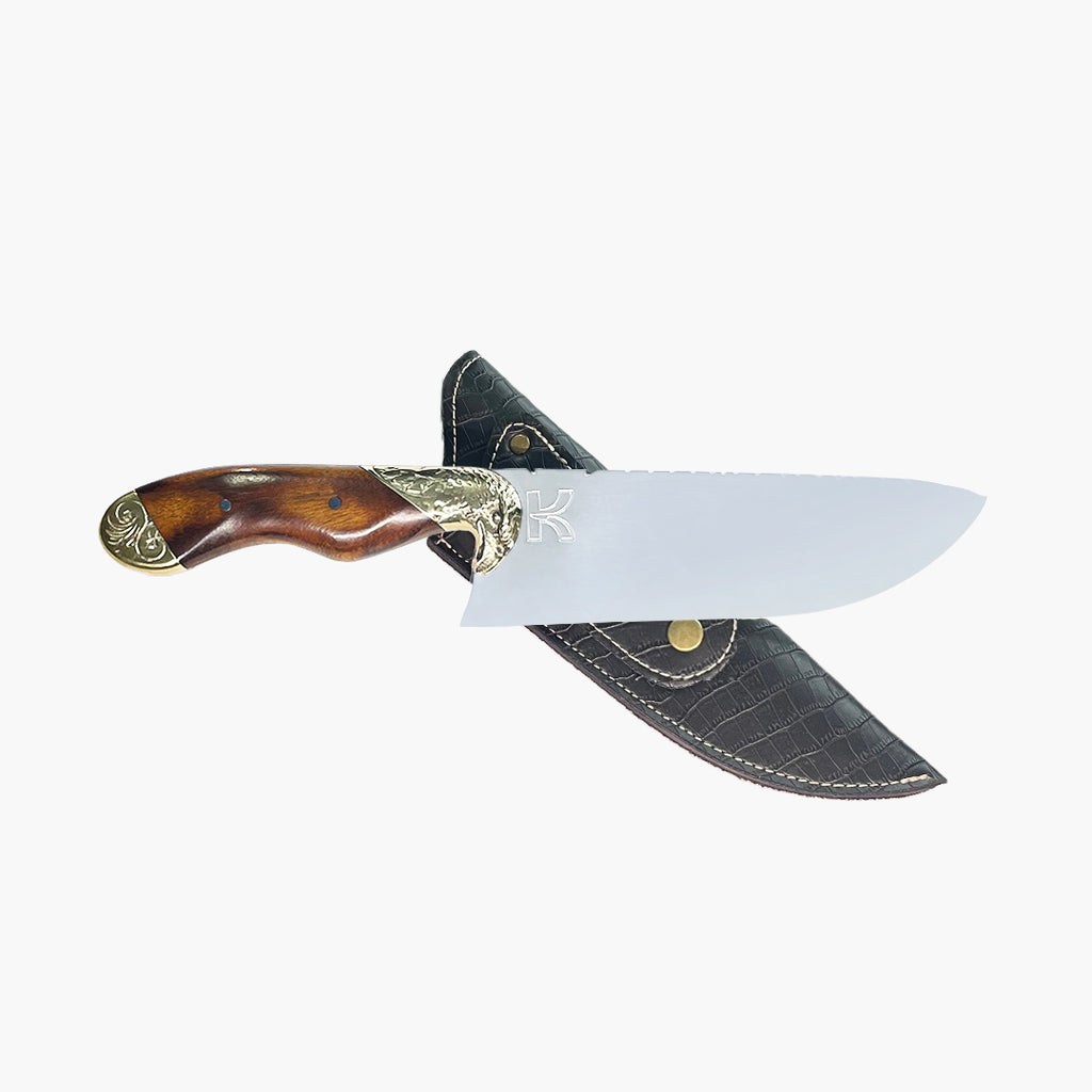 Faca picanheira chef 8 polegadas, acompanha bainha de couro 