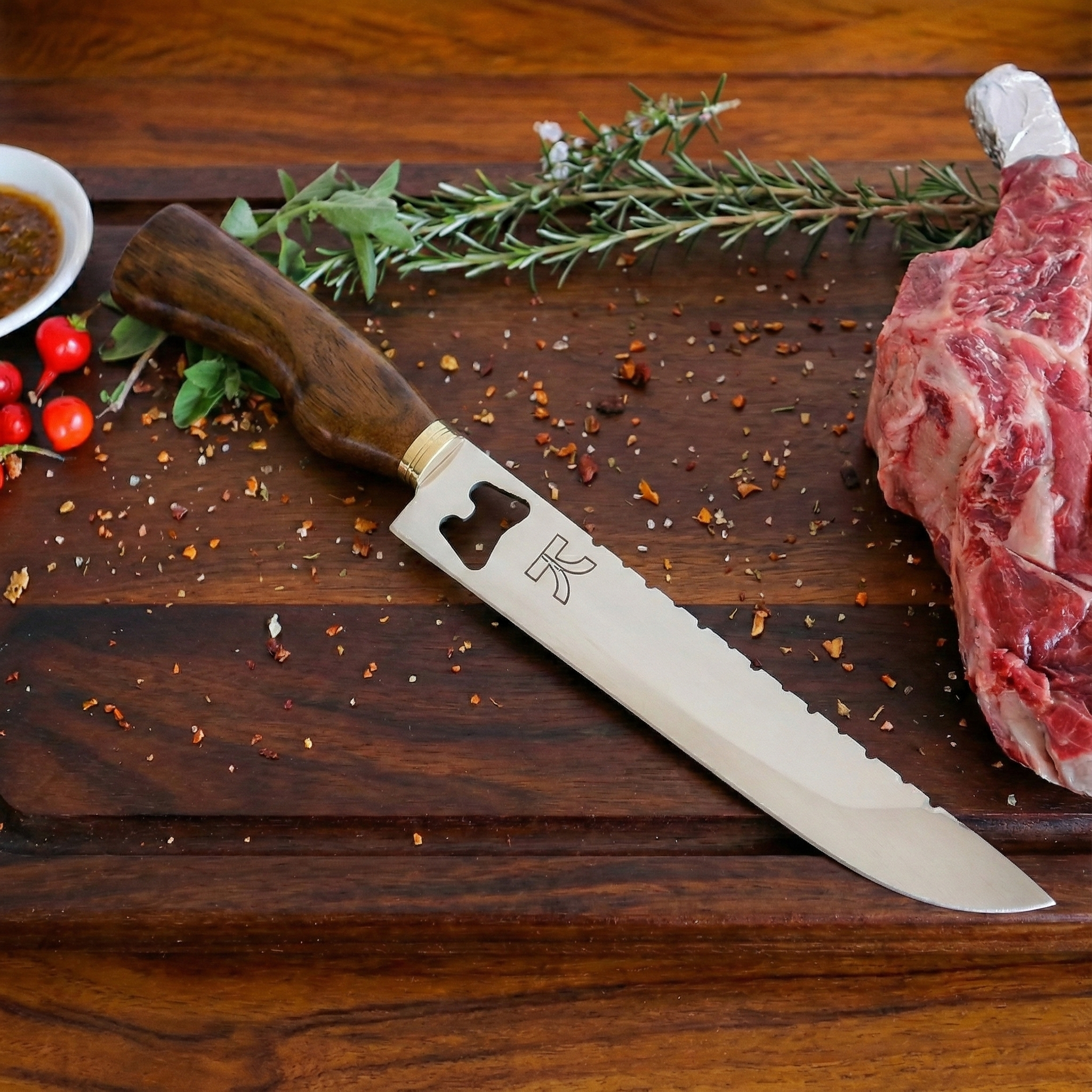 Faca Picanheira Chef 10' c/ abridor de Garrafa